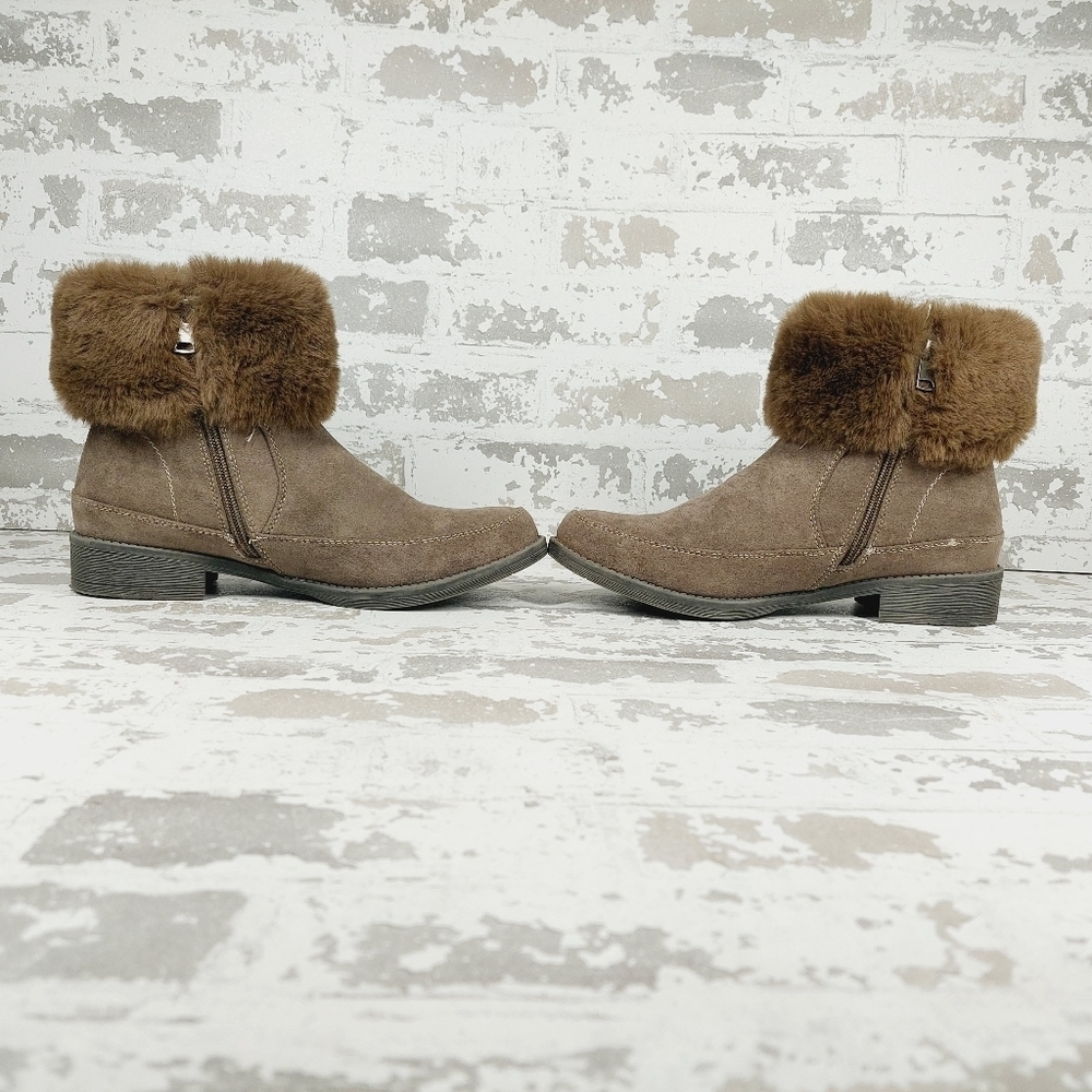 Propét Women's Tabitha Fashion Taupe  Faux Fur Boots E347 - Picture 7 of 11